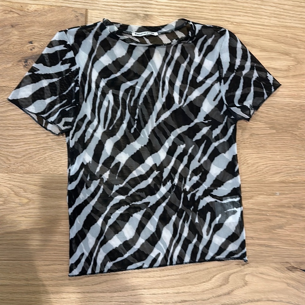 Reformation mesh zebra t shirt